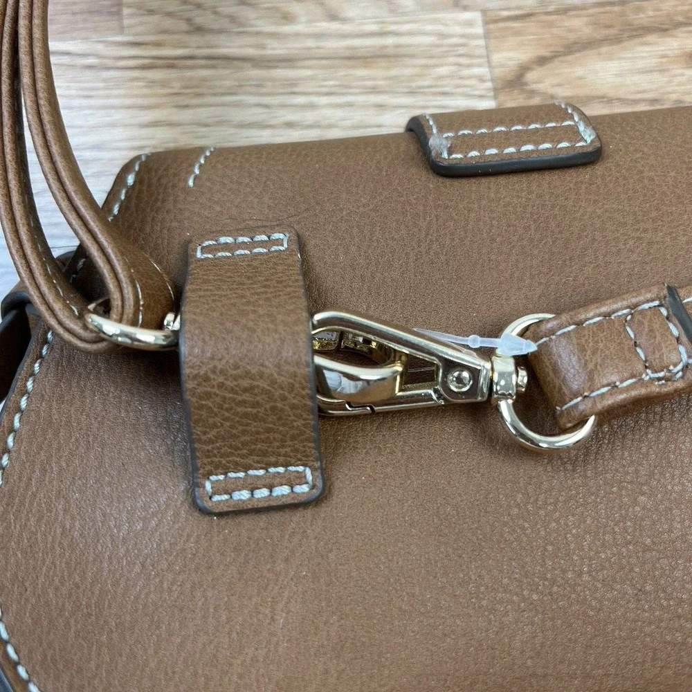 Rachel Zoe Edessi Vegan Leather Crossbody Belt Bag Purse Brown Saddle Bag‎ NEW